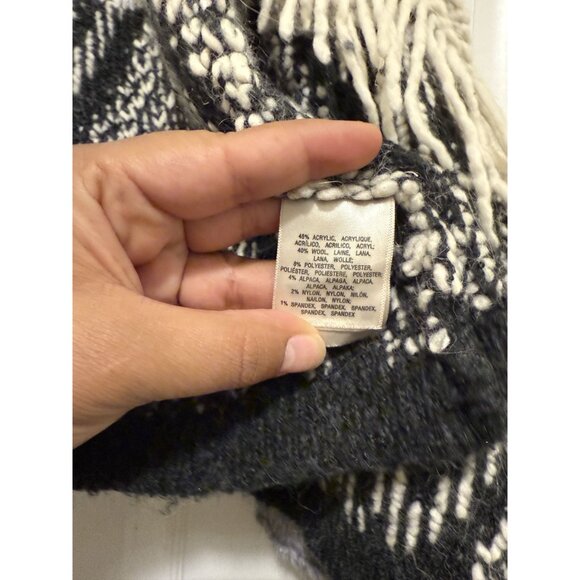 Anthropologie Moth Ambra Fringed Open Front Knit Cardigan Sweater Size Medium - Picture 3 of 7